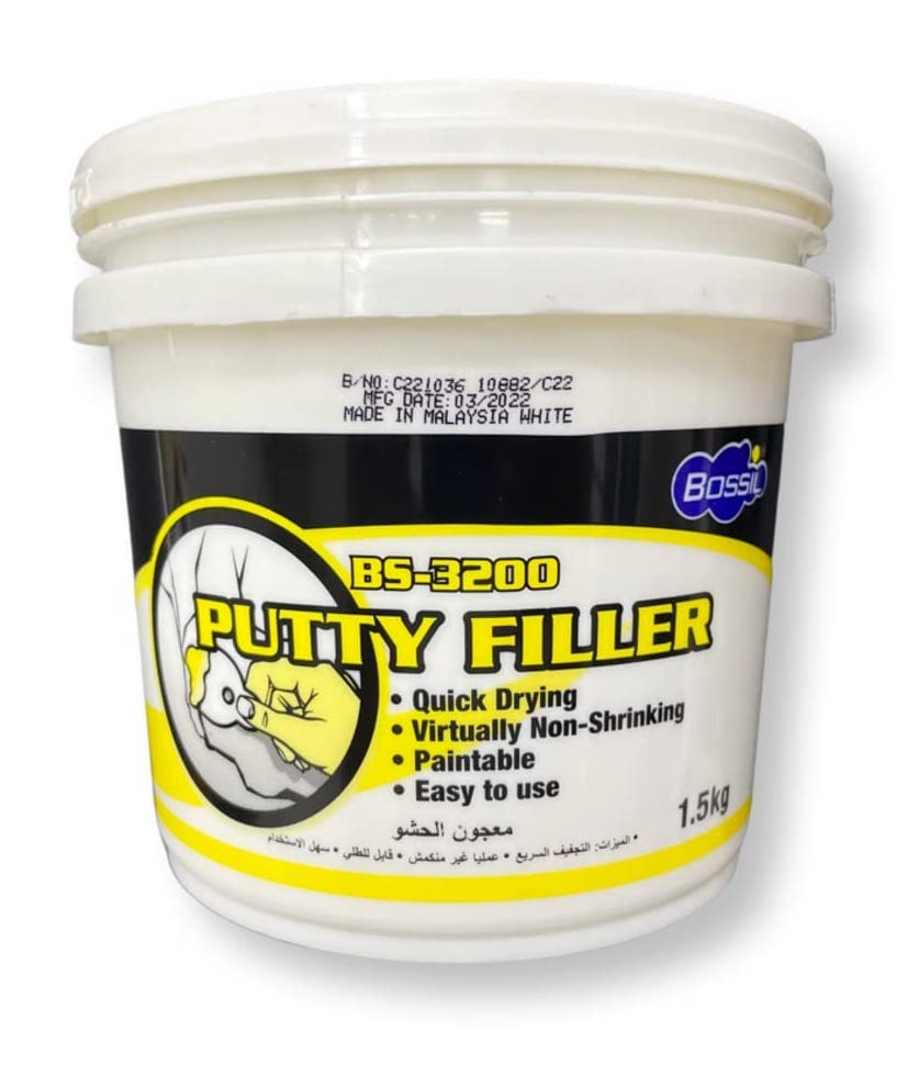 BOSSIL All-Purpose Putty, Putty Filler, Spackling for Drywall, Quick Drying, Designed for Interior and Exterior Home Use, Paintable, Permanent, Non-Shrinking