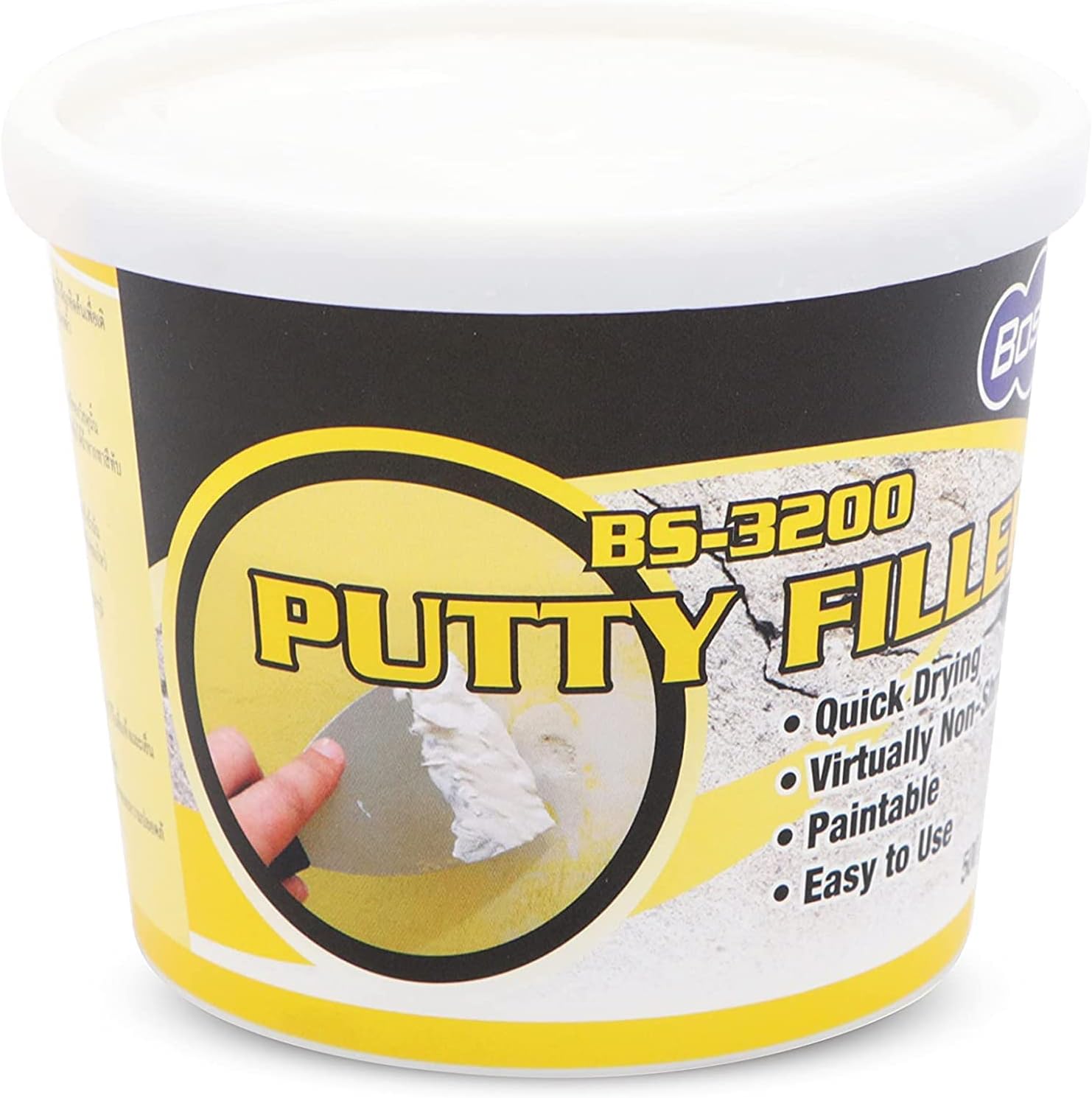 BOSSIL All-Purpose Putty, Putty Filler, Spackling for Drywall, Quick Drying, Designed for Interior and Exterior Home Use, Paintable, Permanent, Non-Shrinking